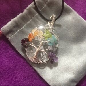 Colorful Tree of Life Pendant Necklace